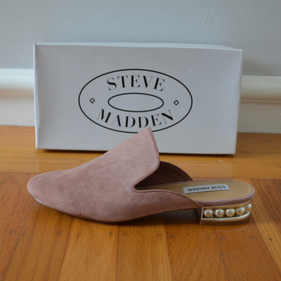 🆕 STEVE MADDEN Embellished Suede Mules - Picture 7 of 8